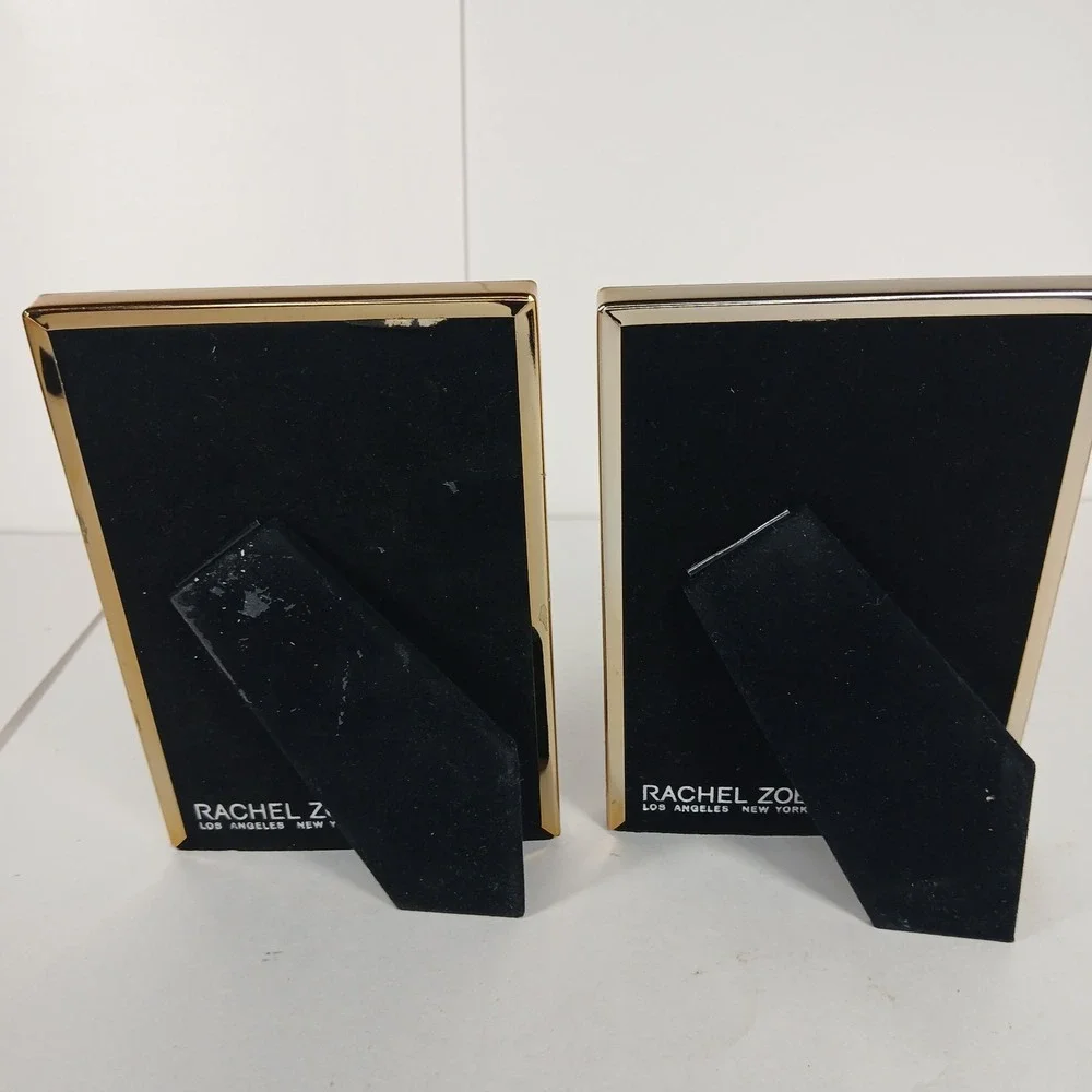 Rachel Zoe 4x6 Picture Frame Set of 2 Blush Pink Gold Trim Glass Photo Frames